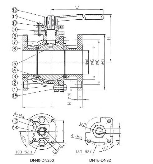 PN4.0Mpa法兰球阀