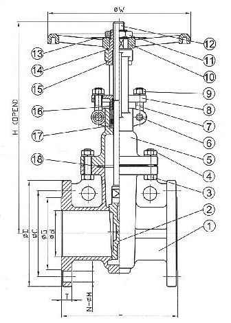 JIS 10K/ANSI 150LB 法兰闸阀